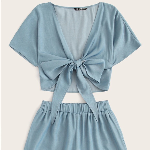 SHEIN Other - Blue bow matching shorts set